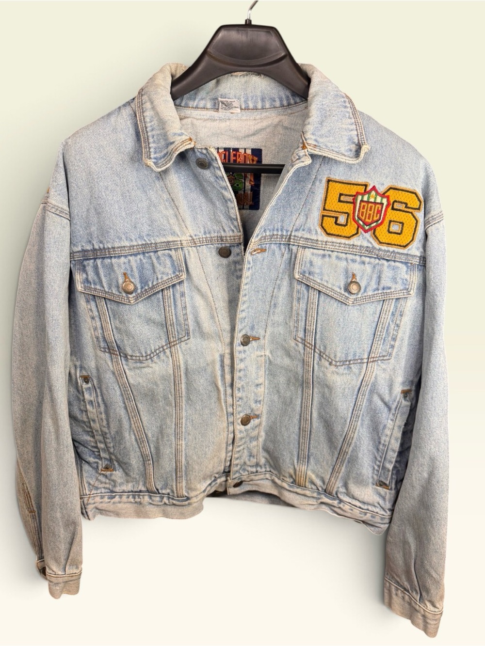 VINTAGE RARE BUGLE BOY Players Sport ‘74 DENIM JACKET IN SIZE L Y2K